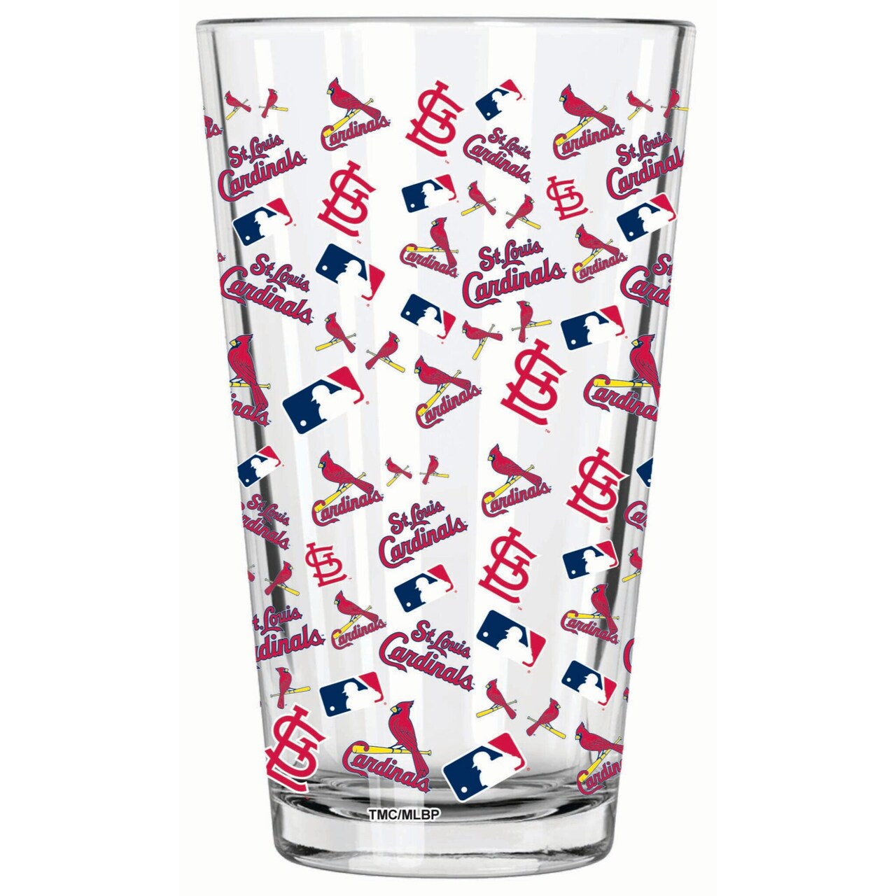 The Memory Company 5.75" Clear and Red MLB St. Louis Cardinals Logo Printed Pint Glass